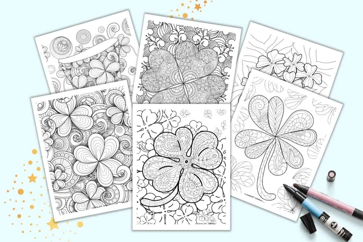 Free Printable Shamrock Coloring Pages for Adults - The Artisan Life