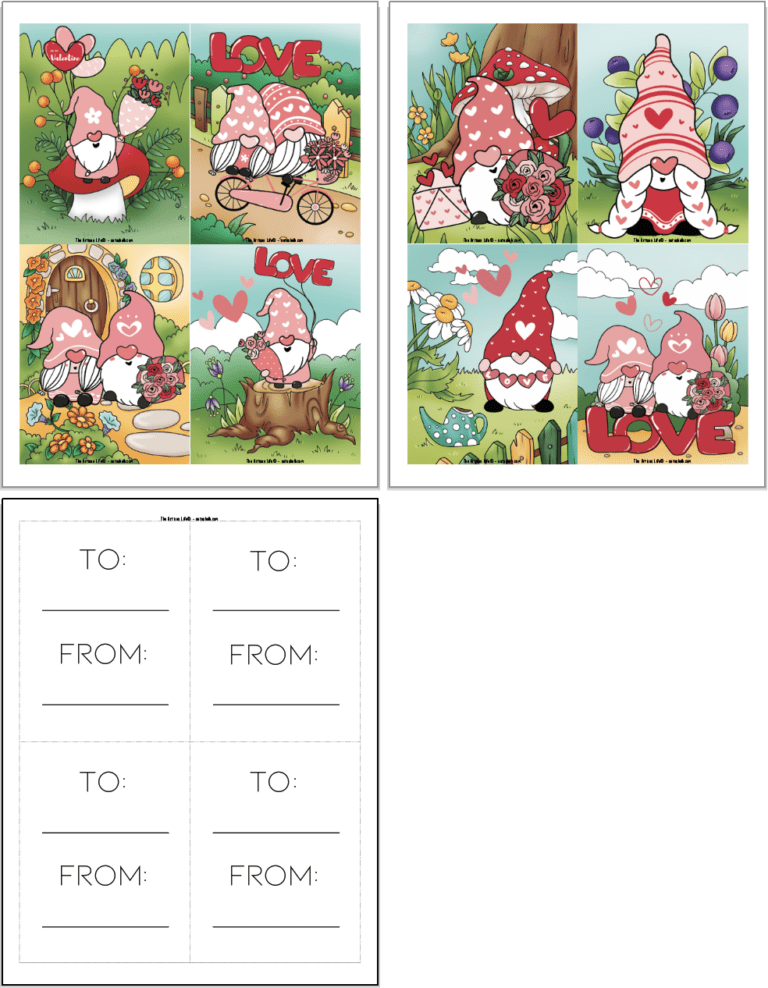 Free Printable Gnome Valentine Cards - The Artisan Life