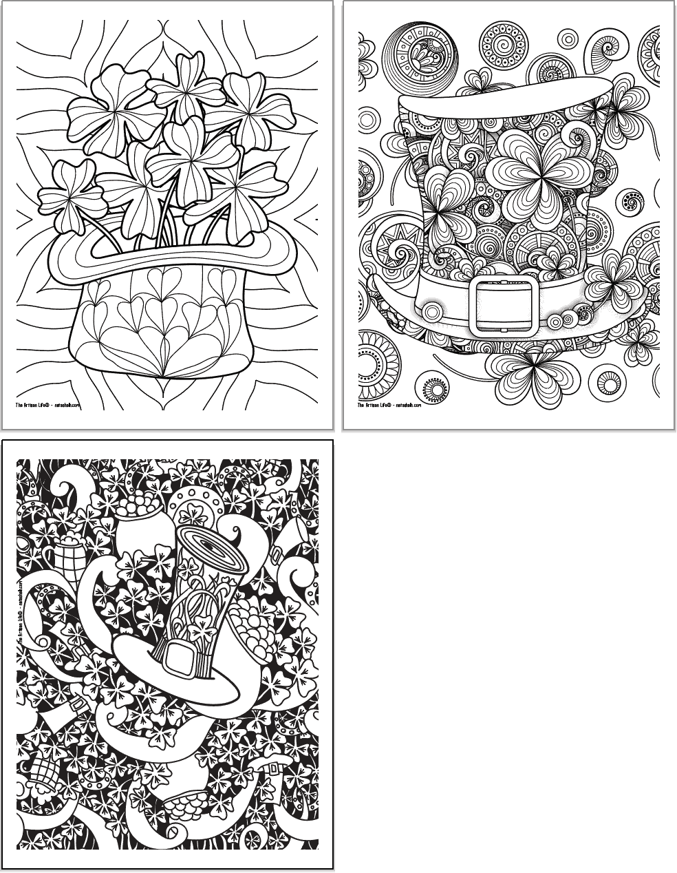 Free Printable Shamrock Coloring Pages for Adults - The Artisan Life