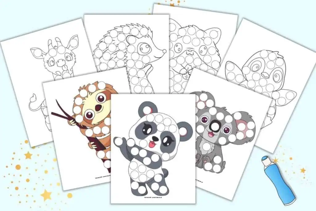 9 Free Printable Cute Animal Dot Marker Coloring Pages The Artisan Life