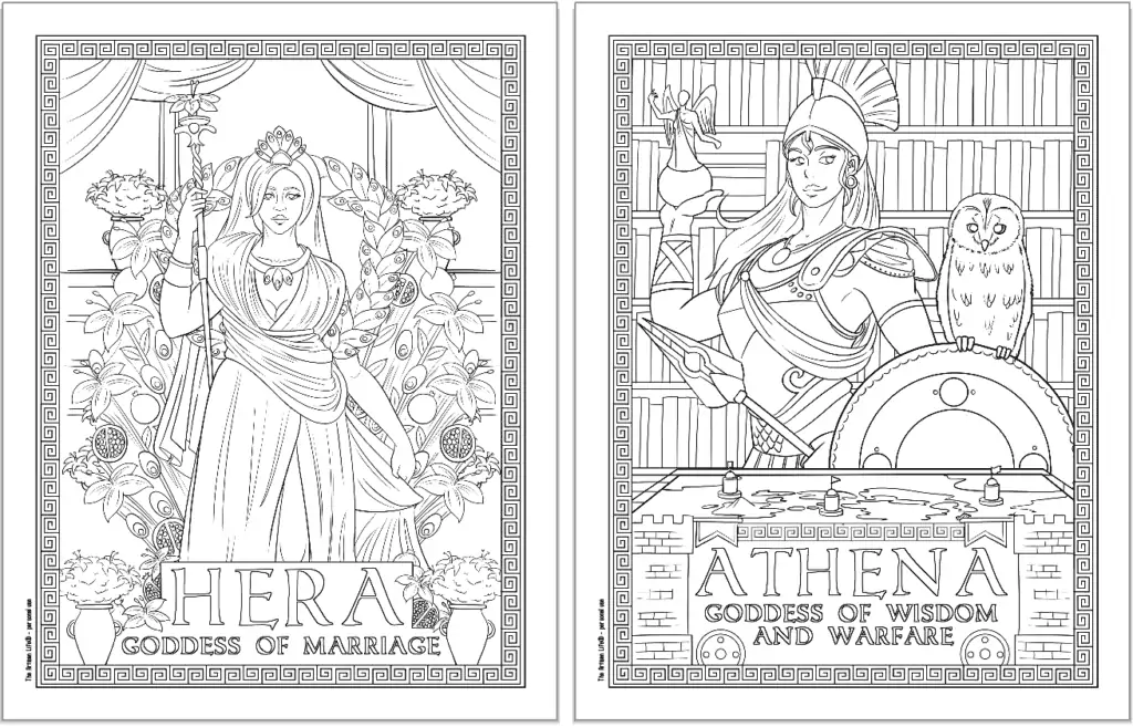 gods and goddesses coloring pages