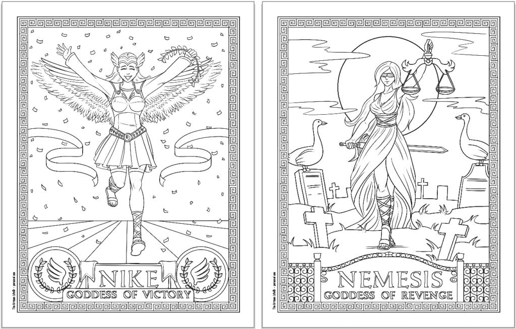 gods and goddesses coloring pages