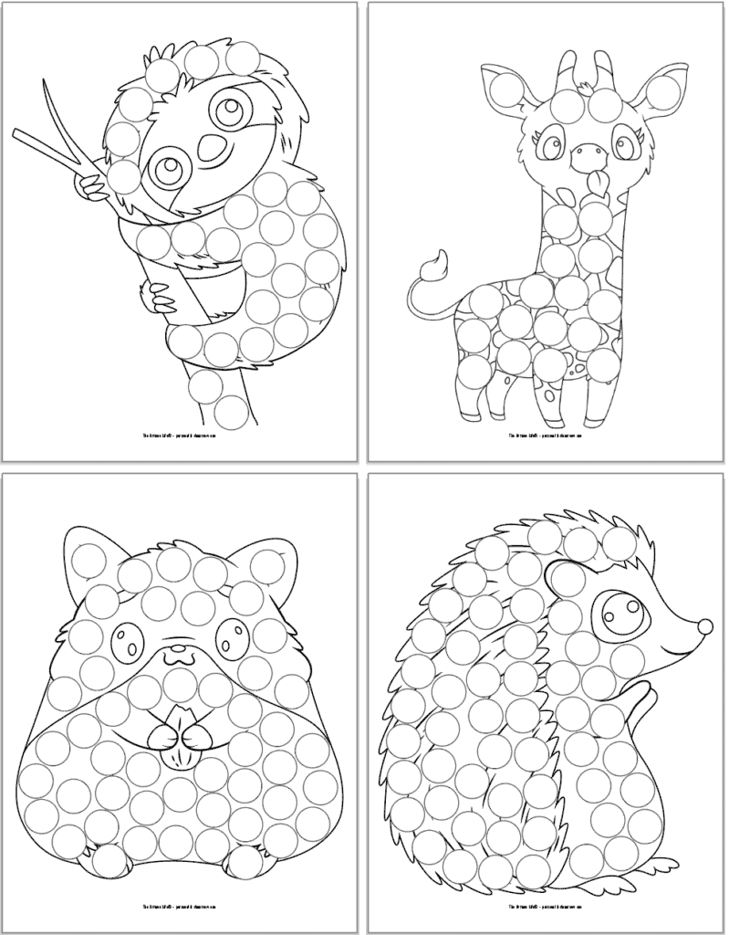 Animals at Night! Dot Marker Coloring Book: Easy Toddler and