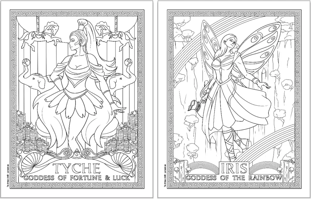 greek goddesses coloring pages