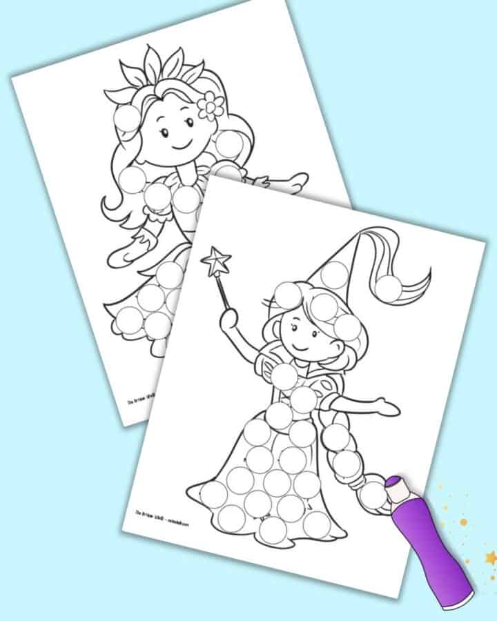7+ Free Printable Princess Dot Marker Coloring Pages - The Artisan Life