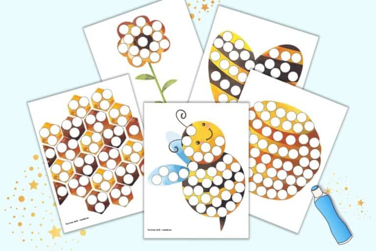 7+ Free Printable Bee Dot Marker Coloring Pages - The Artisan Life