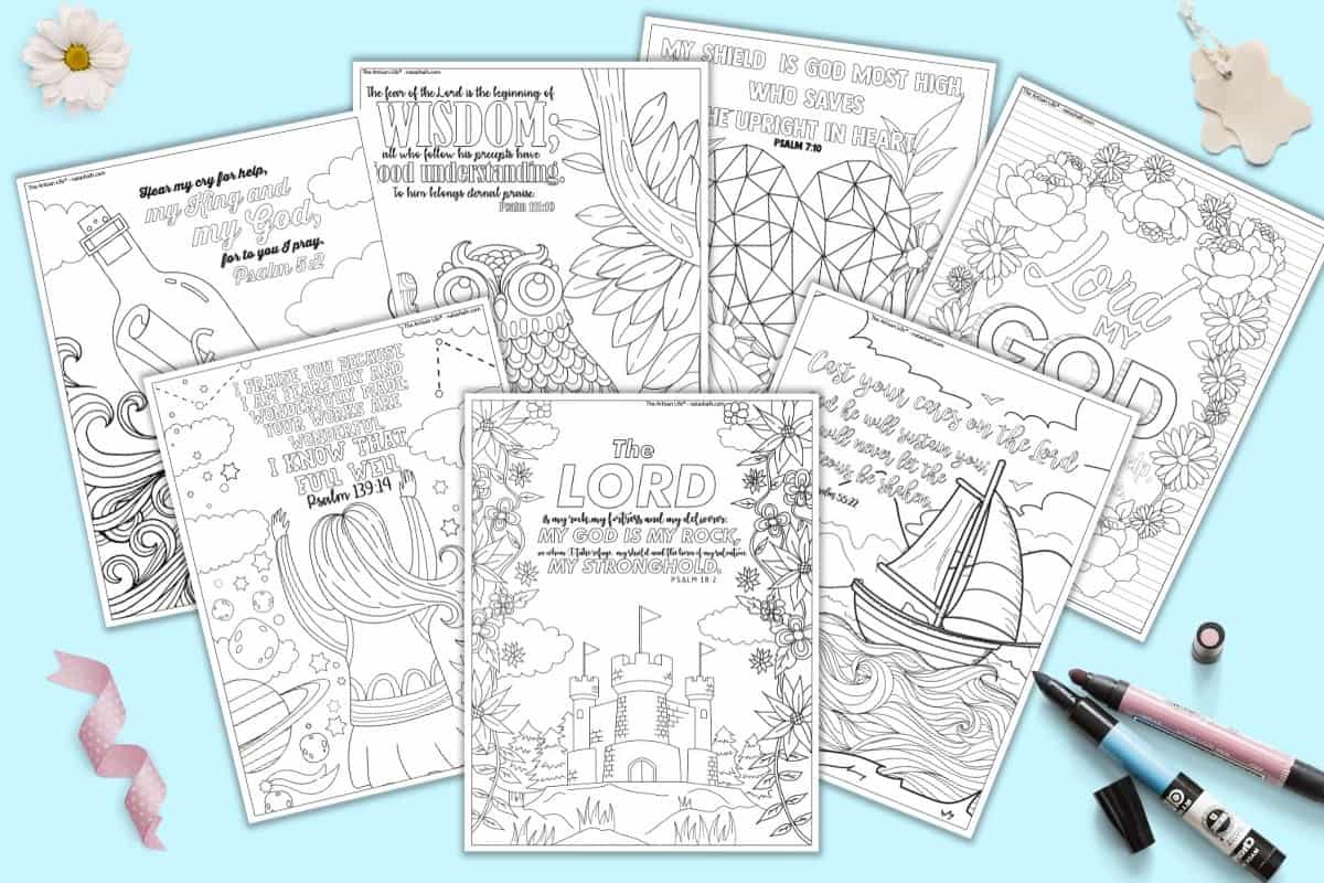 Free Printable Bible Psalm Coloring Pages - The Artisan Life