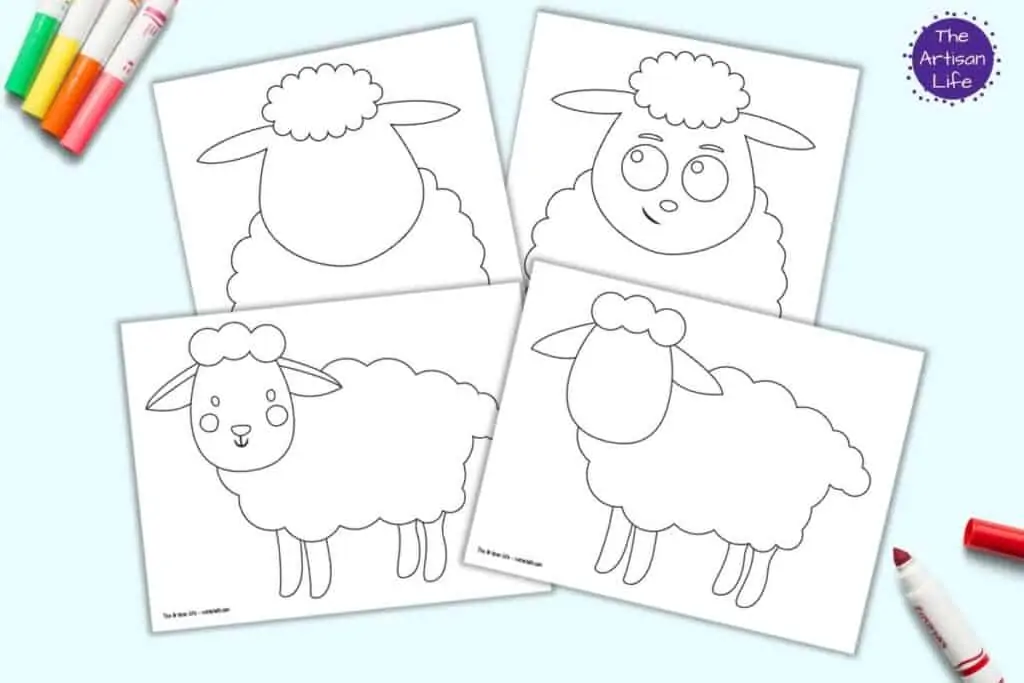 lamb face coloring page