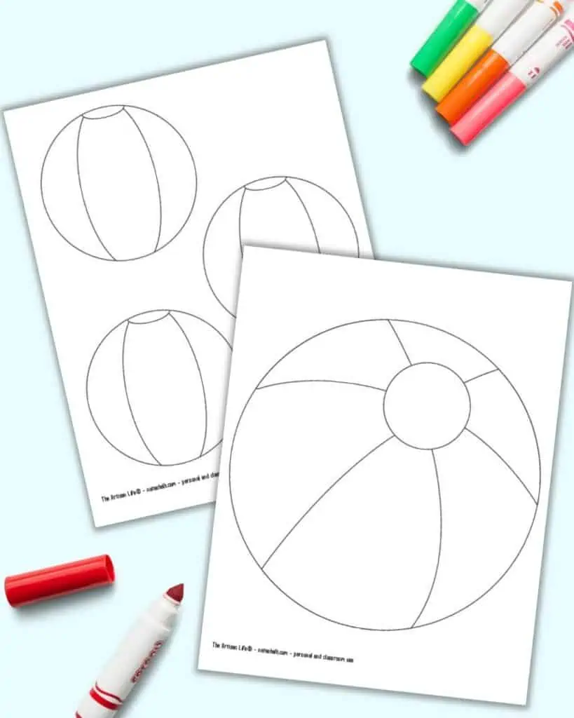 beach ball coloring pages