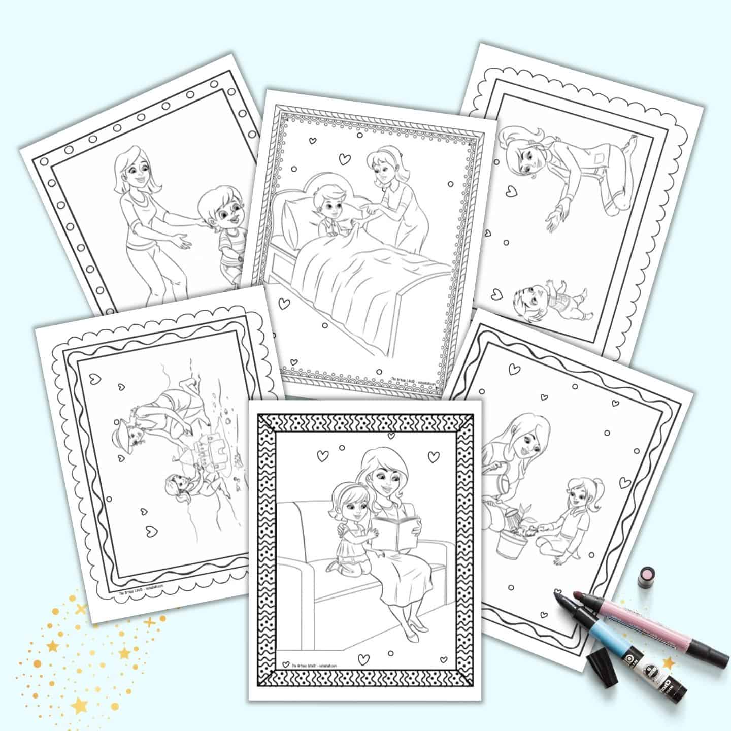 Free Printable Mother & Child Coloring Pages for Mother's Day