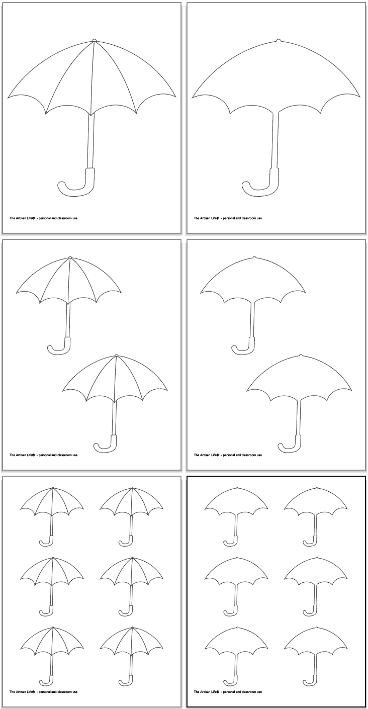 Free Printable Umbrella Templates &amp; Outlines - The Artisan Life