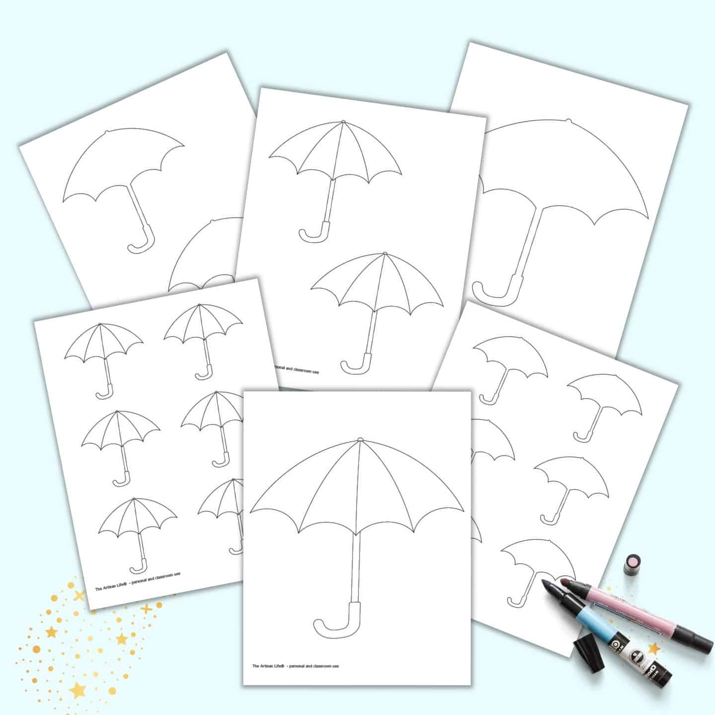 Free Printable Umbrella Templates Outlines The Artisan Life