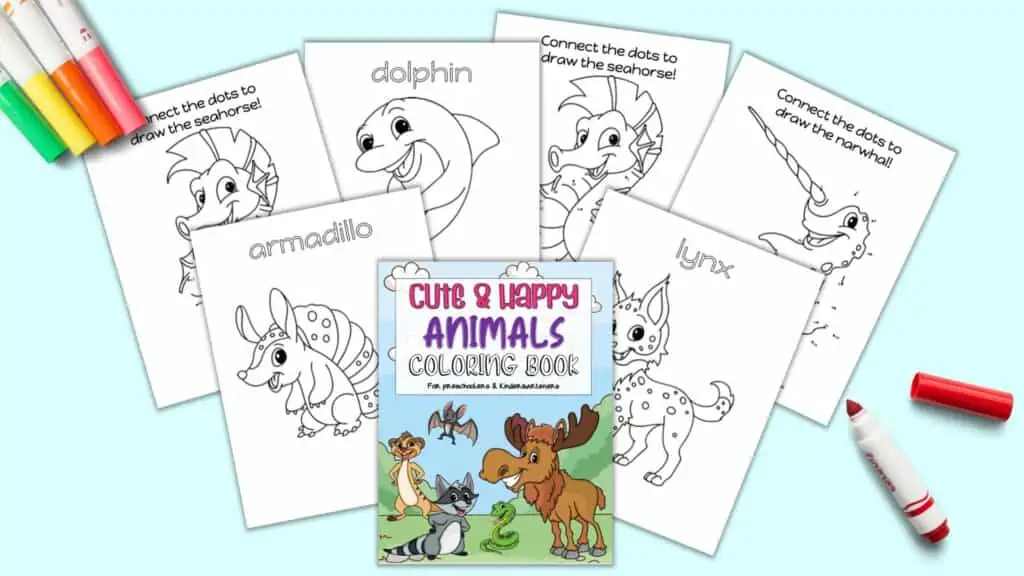 Cute & Happy Animal Coloring Book - The Artisan Life
