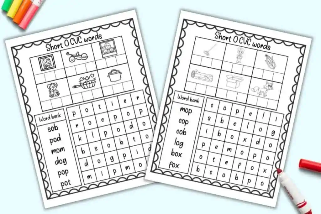 free printable short o cvc words worksheets the artisan life