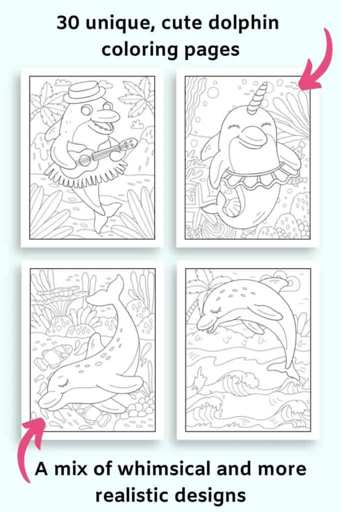 hard dolphin coloring pages