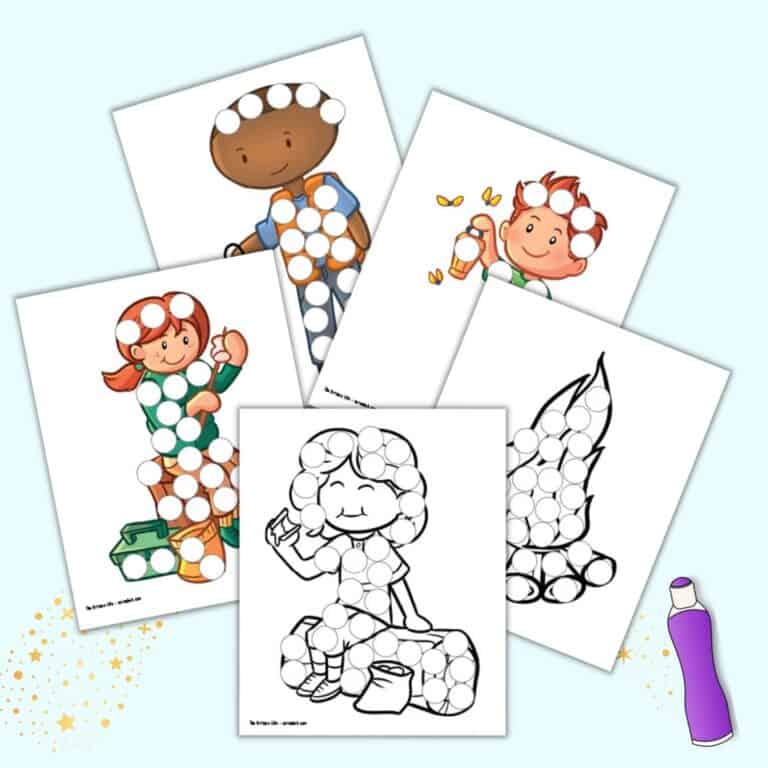 Free Printable Dental Health Dot Marker Coloring Pages - The Artisan Life