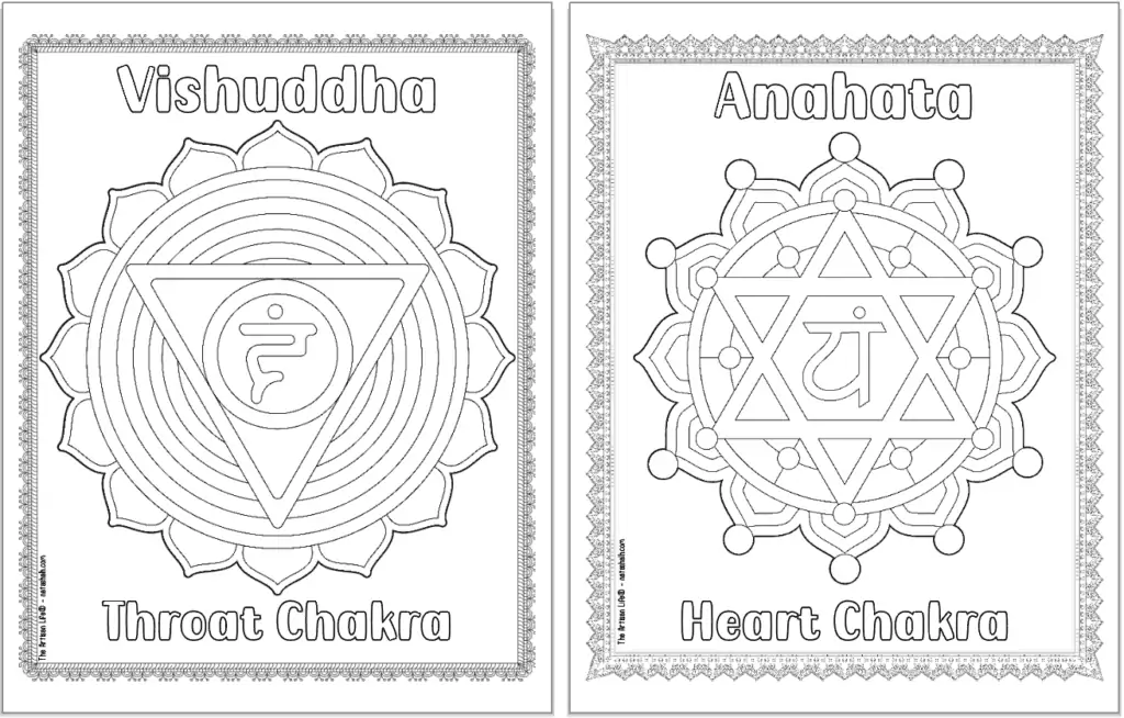 chakra mandala printable coloring pages