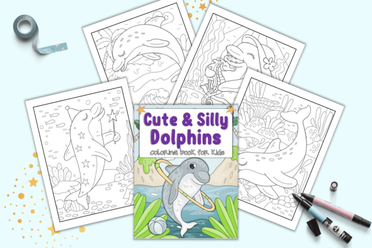Cute Dolphin Coloring Book for Kids - The Artisan Life