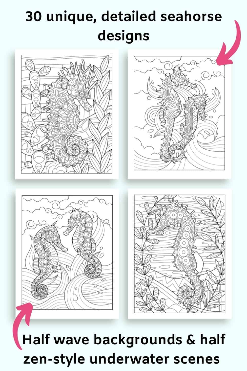 Mandala Seahorses Coloring Book - The Artisan Life