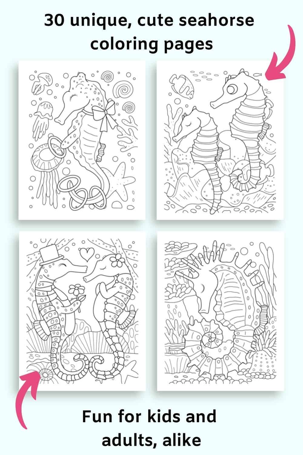 Cute Seahorse Coloring Book for Kids - The Artisan Life