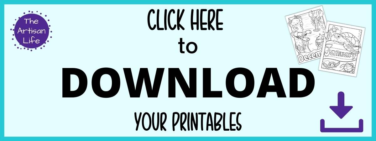Text "click here to download your printables" (planner dividers"