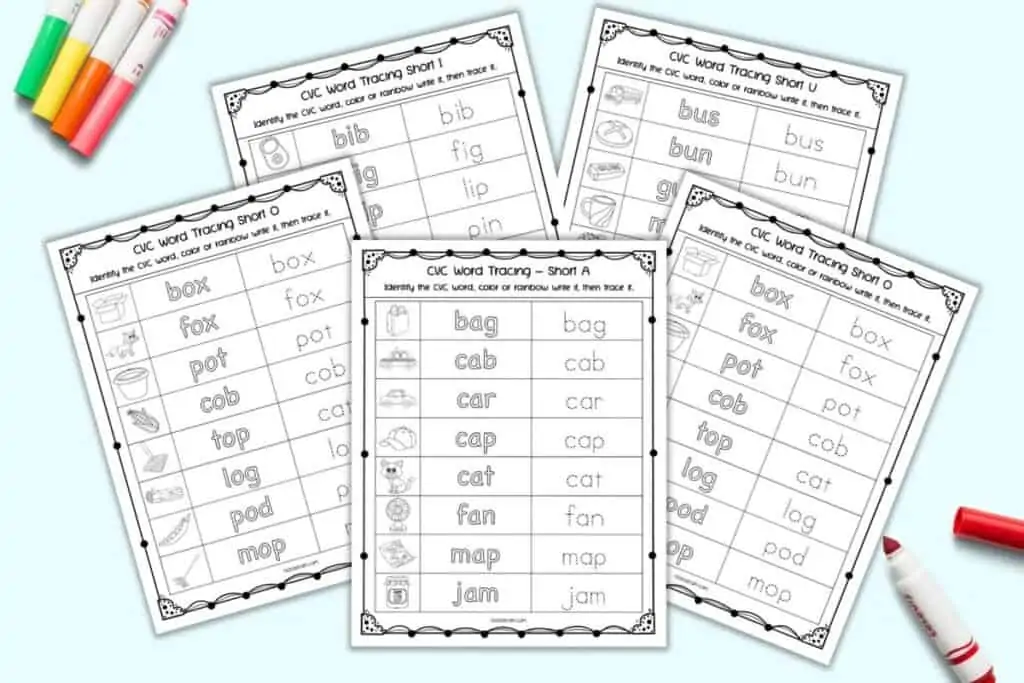 free printable cvc word tracing worksheets the artisan life