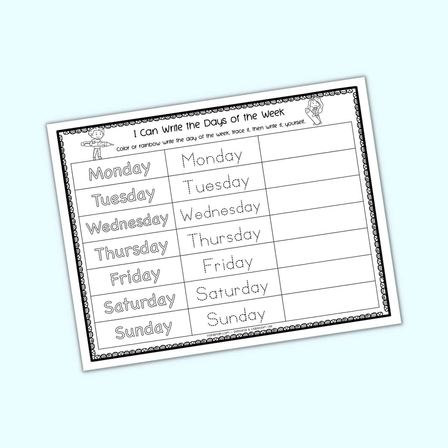 FREE Printable Calendars for Kids: Trace, Color or use Dot Markers