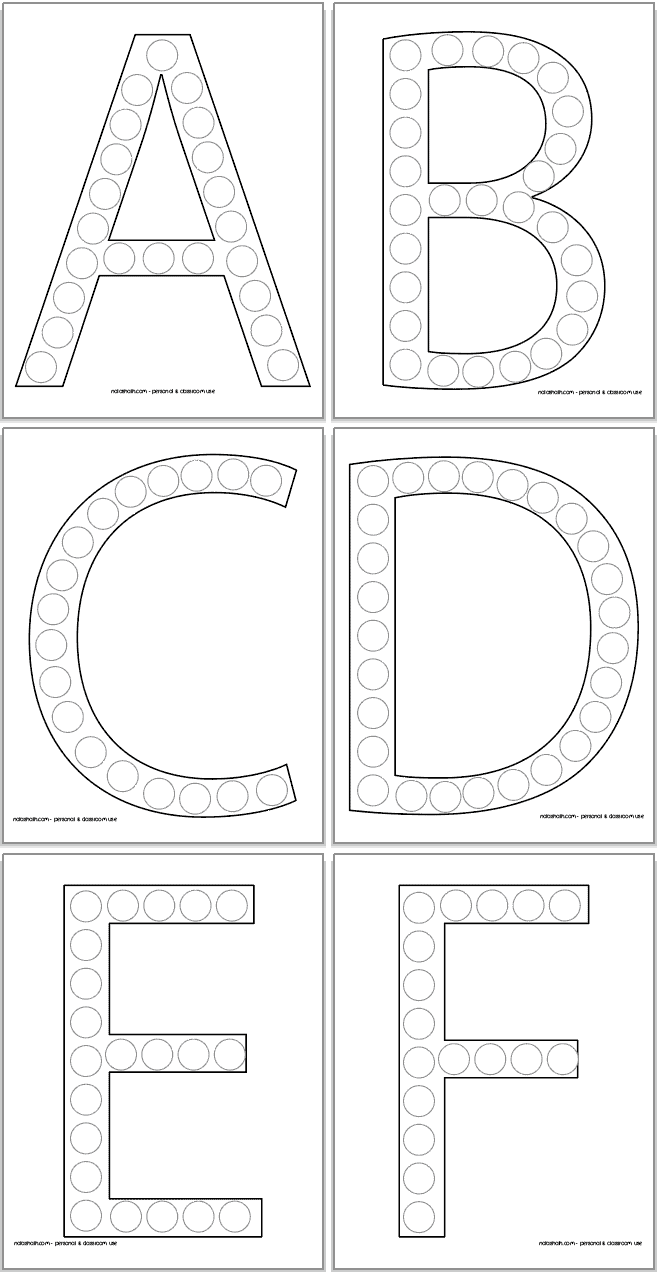 Free Printable Uppercase Alphabet Dot Marker Coloring Pages - The ...
