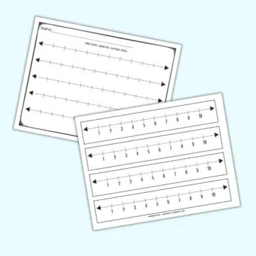 a preview of two pages of printable 1-10 number lines