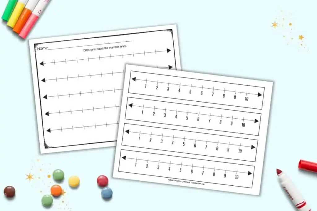 free printable 1 10 number lines the artisan life