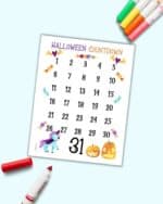 Free Printable Halloween Countdown Calendar - The Artisan Life