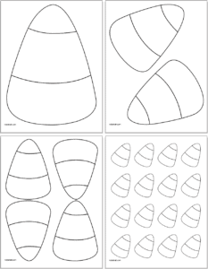Free Printable Candy Corn Templates - Black And White Candy Corn Templates 233x300 