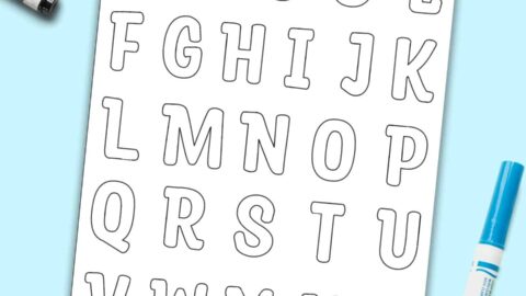 Free Printable Bubble Uppercase Letter K - The Artisan Life