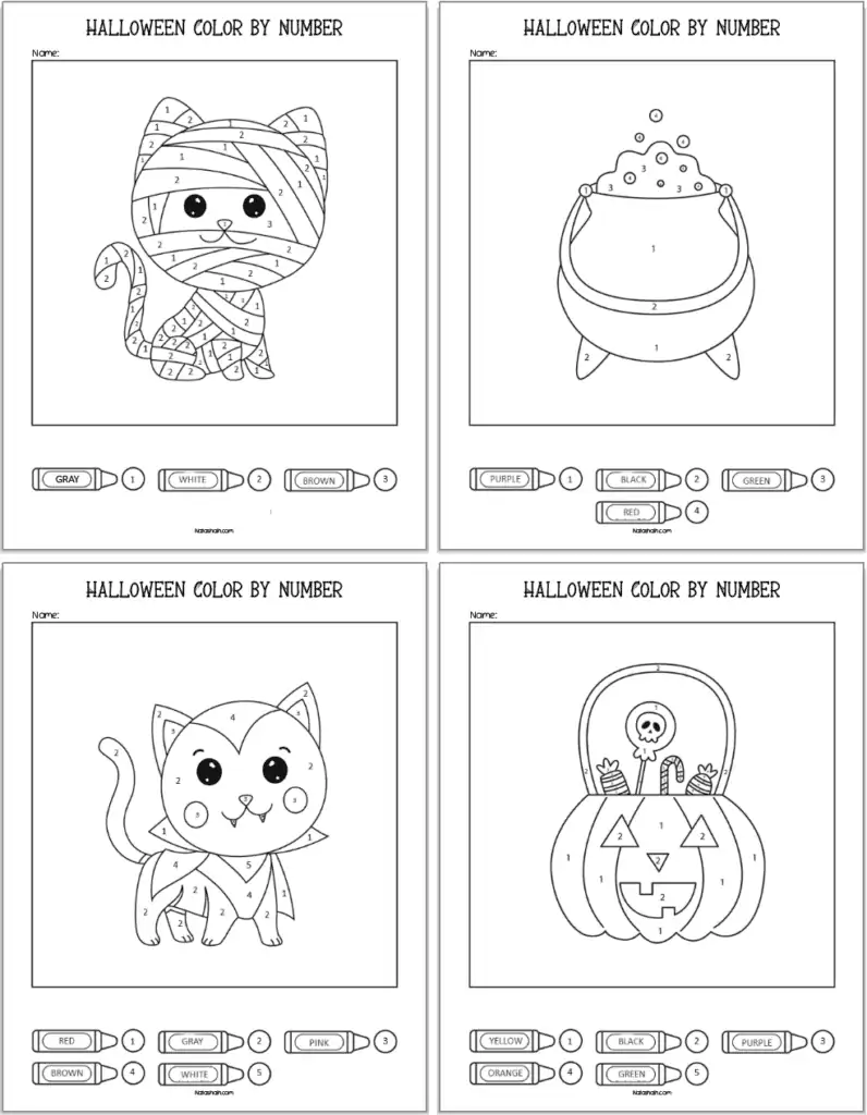 Free Printable Halloween Color By Number The Artisan Life