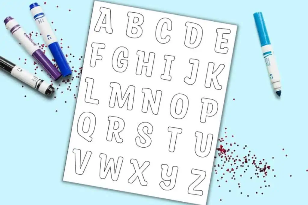 printable colored letters of the alphabet