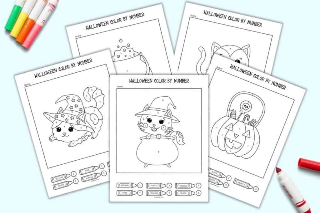 Witch Color by Number  Free Printable Coloring Pages