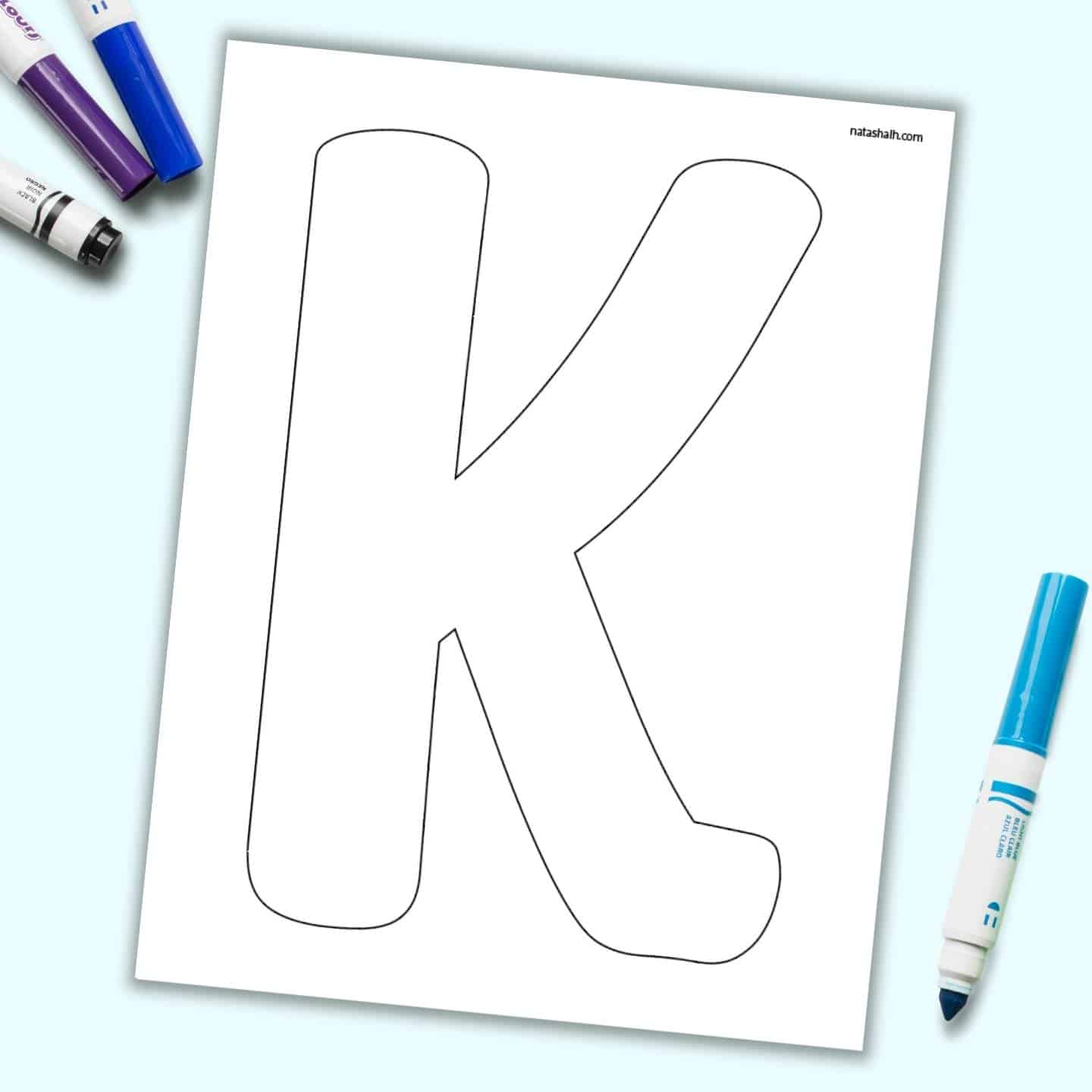 Printable Letter K Outline Print Bubble Letter K Pinterest Printable