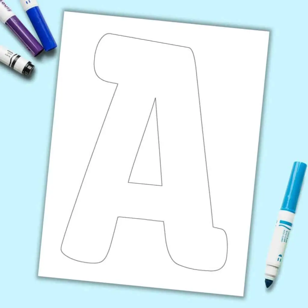 a large uppercase bubble letter a printable
