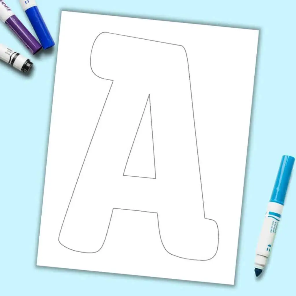 Free Printable Bubble Uppercase Letter A - The Artisan Life