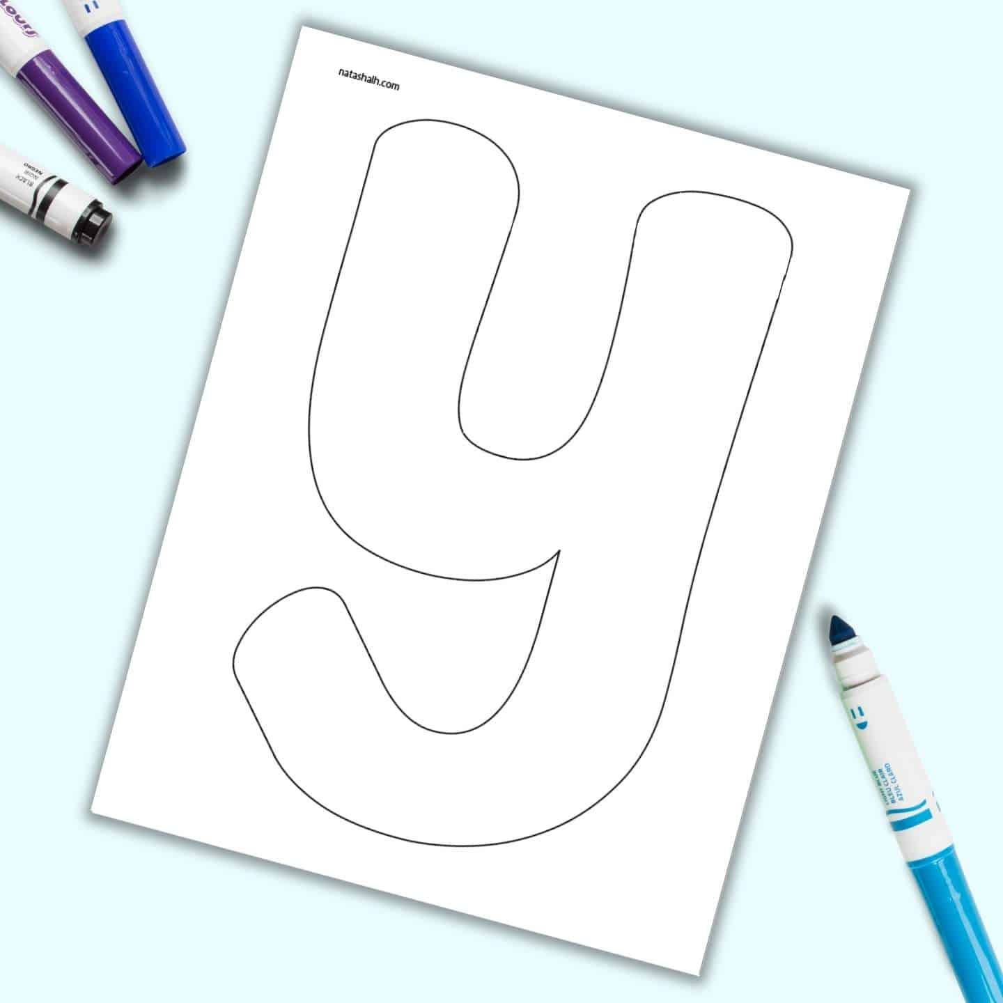 Free Printable Bubble Uppercase Letter Y - The Artisan Life