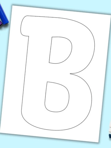 A page with a large bubble letter B