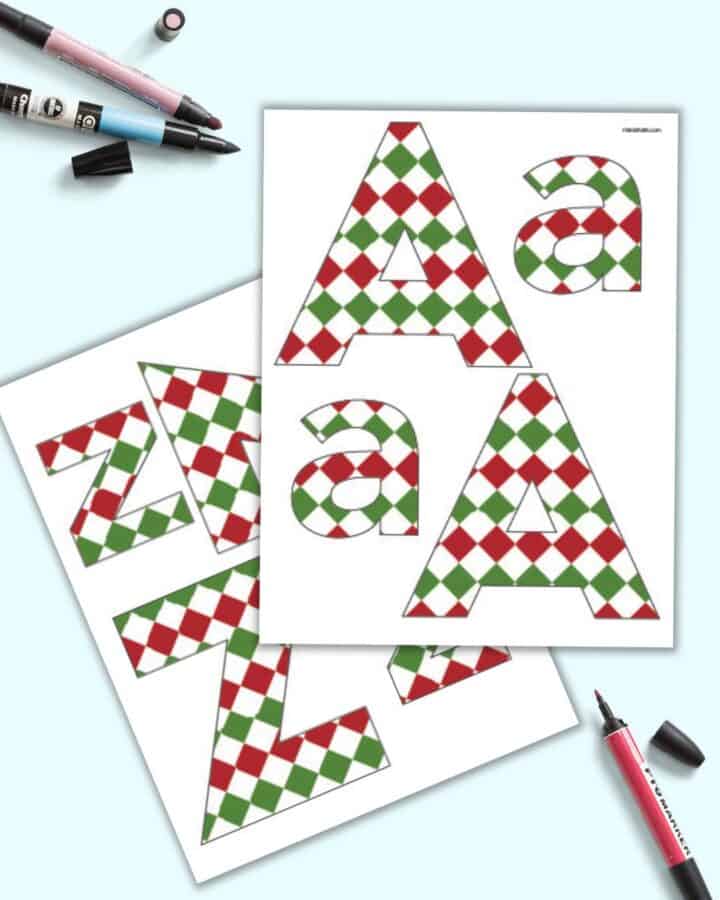 free-printable-christmas-bulletin-board-letters-red-green-diamonds-the-artisan-life