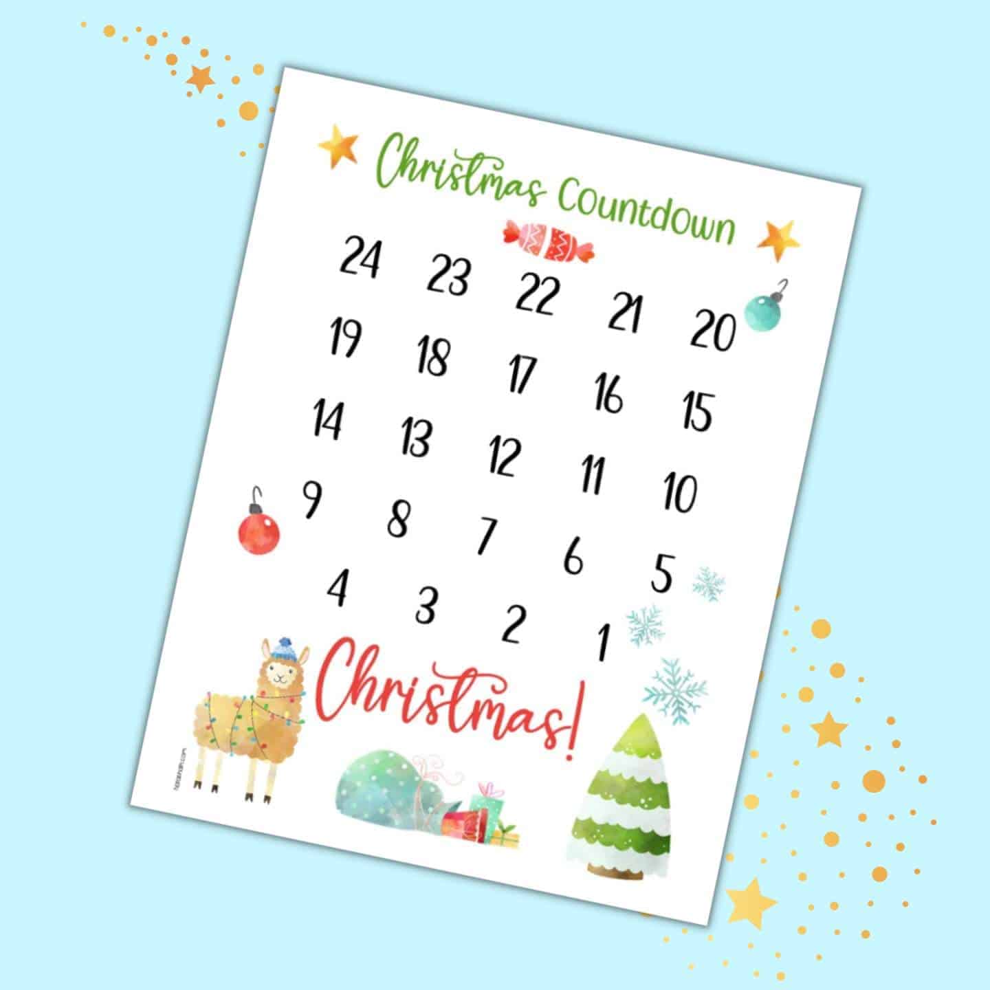 Free Printable Countdown Calendar Printable Template Calendar