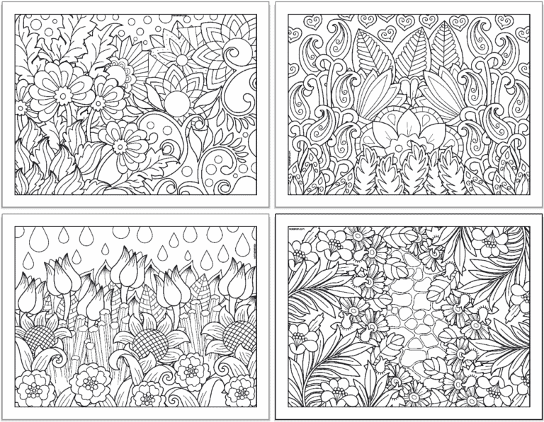 Free Printable Adult Coloring Pages: Flowers (free flower coloring ...