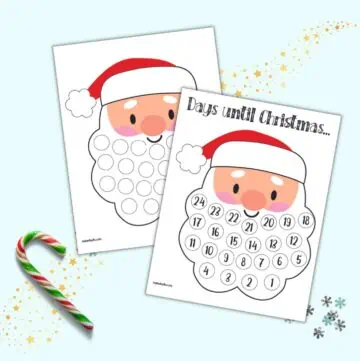 A preview of two Santa's beard themed countdown calendars for Christmas