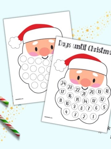 A preview of two Santa's beard themed countdown calendars for Christmas