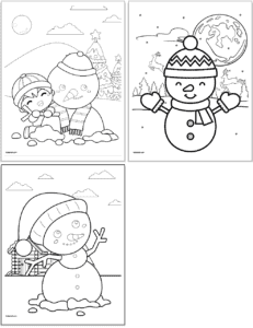 Free Printable Snowman Coloring Pages - The Artisan Life