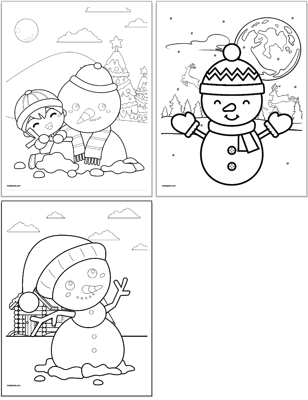Free Printable Snowman Coloring Pages - The Artisan Life