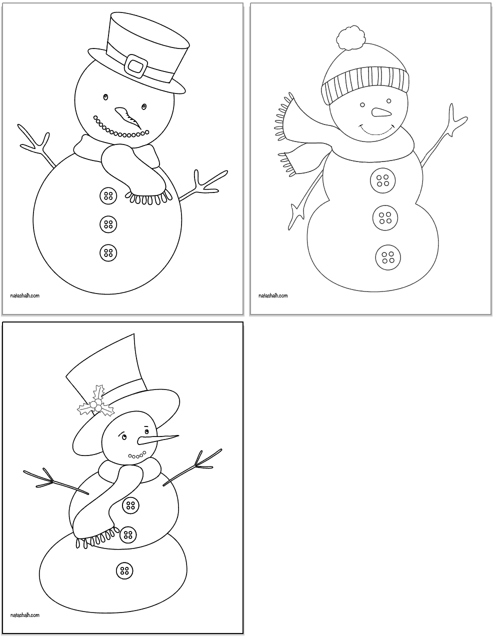 Free Printable Snowman Templates - The Artisan Life