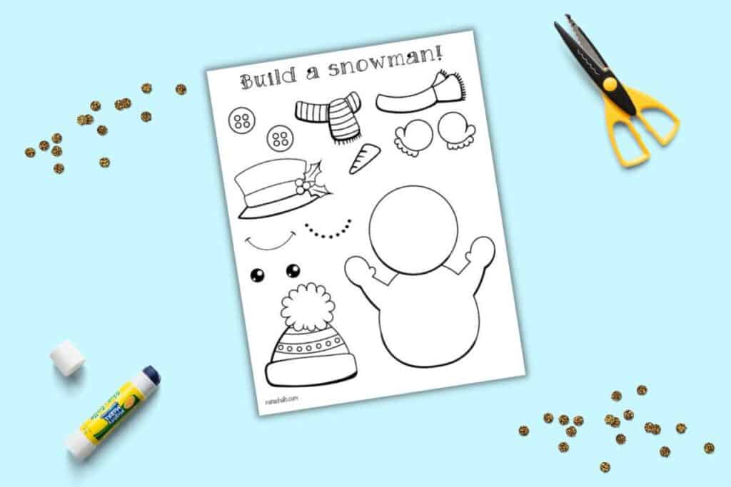 cut and paste snowman template craft printable